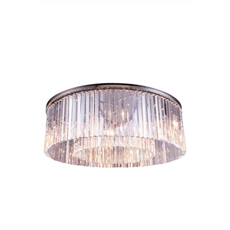 Elegant Lighting Sydney 10 light Polished nickel Flush Mount Clear Royal Cut Crystal 1208F43PN/RC